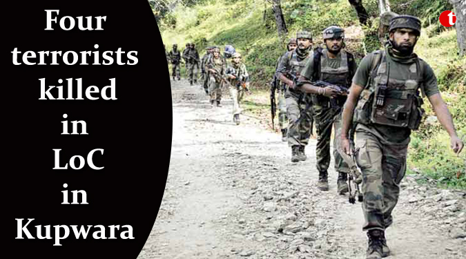 कुपवाड़ा में आतंकवादियों से मुठभेड़, चार ढेर