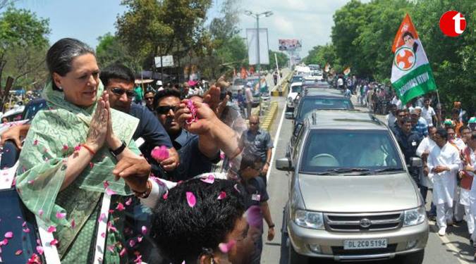 Sonia’s road show in Modi’s constituency
