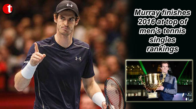 Murray finishes 2016 at top of men's tennis singles rankings