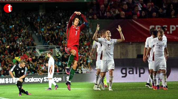Ronaldo scores twice, misses penalty in Portugal win