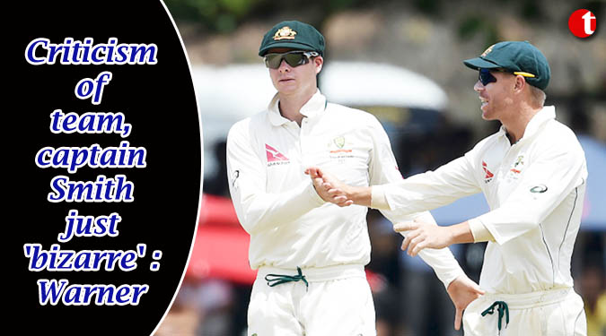 Criticism of team, captain Smith just 'bizarre' - Warner