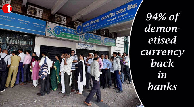 94% of demonetised currency back in banks