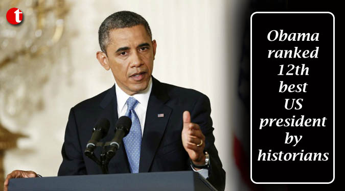 Obama ranked 12th best US president by historians