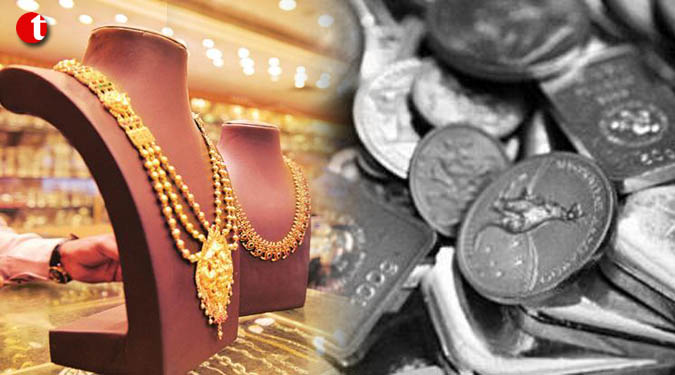 Gold slide by Rs 50 on weak global cues; silver dazzle