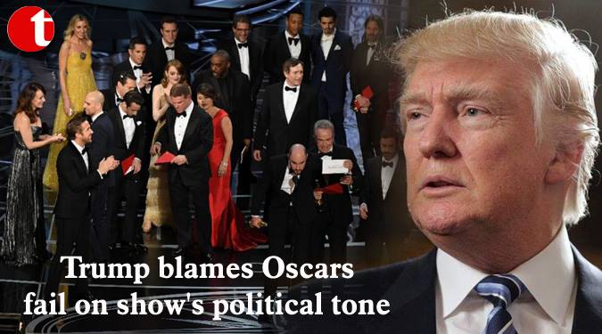 Trump blames Oscars fail on show's political tone