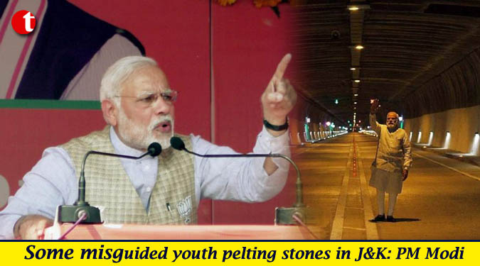 Some misguided youth pelting stones in J&K, Others building Tunnels: PM Modi