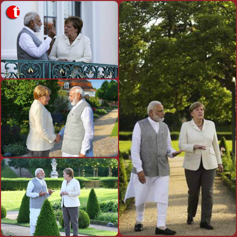'Good Interaction' says PM modi after meeting chancellor Angela Merkel