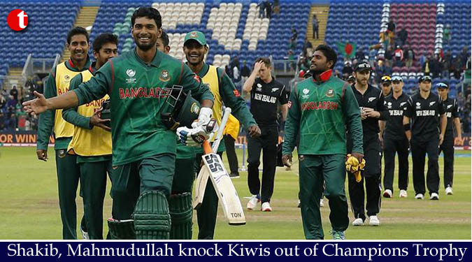 Shakib, Mahmudullah knock Kiwis out of Champions Trophy