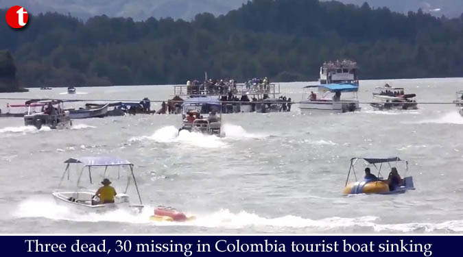 Three dead, 30 missing in Colombia tourist boat sinking