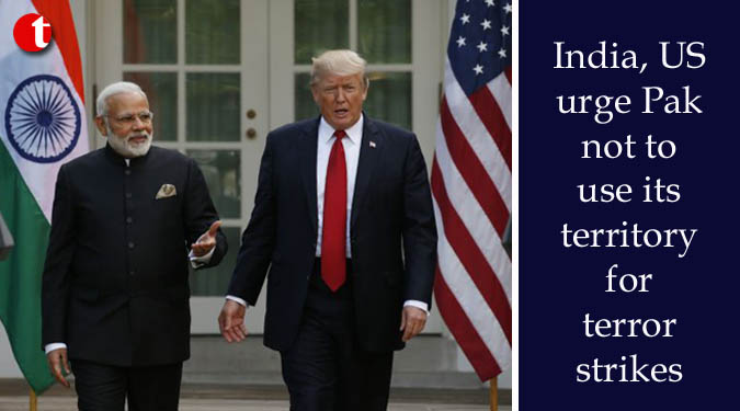 India, US urge Pak not to use its territory for terror strikes