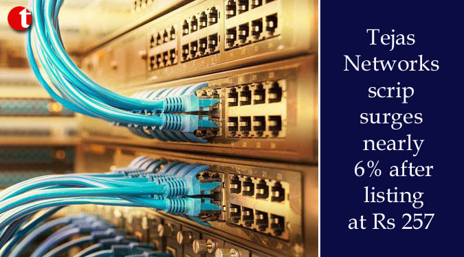 Tejas Networks scrip surges nearly 6% after listing at Rs 257