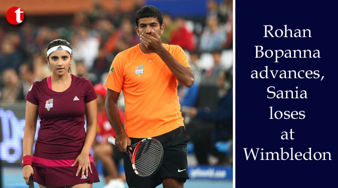 Bopanna advances, Sania loses at Wimbledon