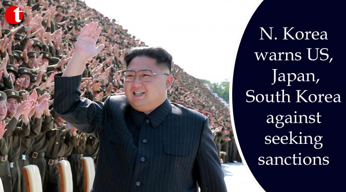 N. Korea warns US, Japan, South Korea against seeking sanctions