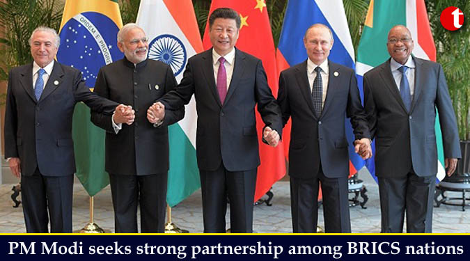 PM Modi seeks strong partnership among BRICS nations to spur growth