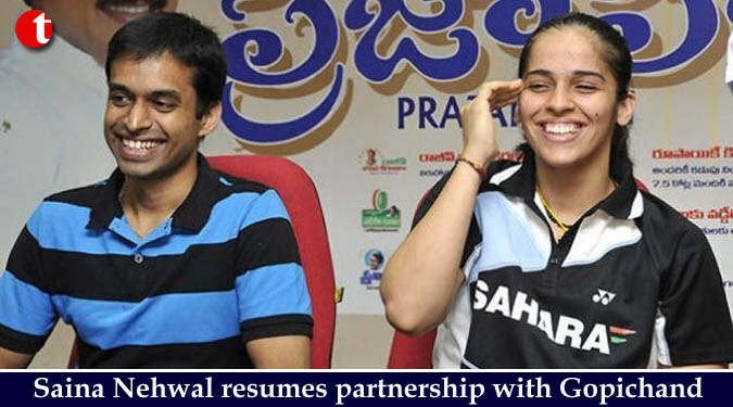 Saina Nehwal resumes partnership with Gopichand