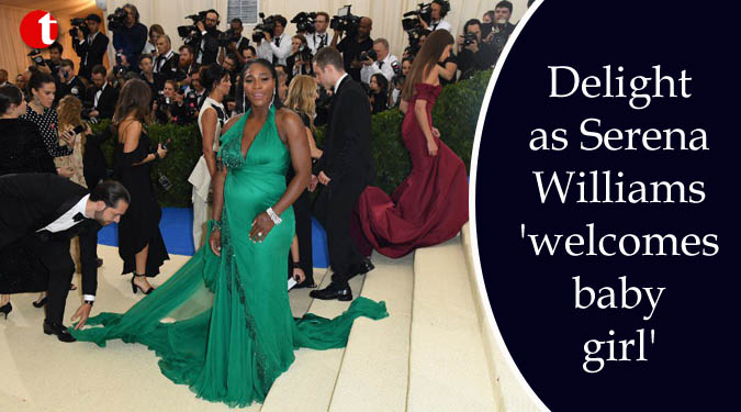 Delight as Serena Williams 'welcomes baby girl'