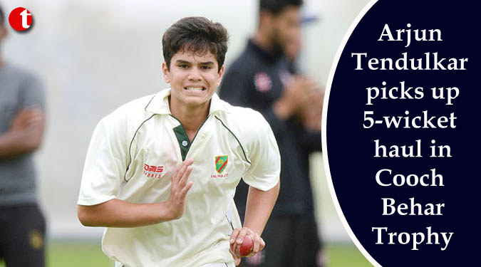 Arjun Tendulkar picks up 5-wicket haul in Cooch Behar Trophy