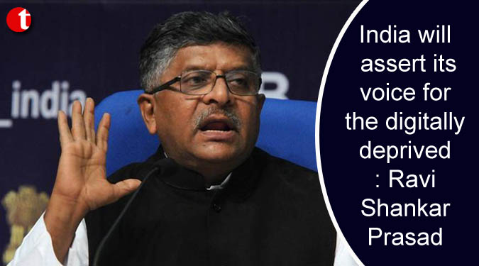India will assert its voice for the digitally deprived: Prasad