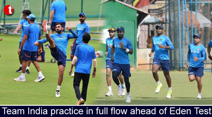 Team India practice in full flow ahead of Eden Test