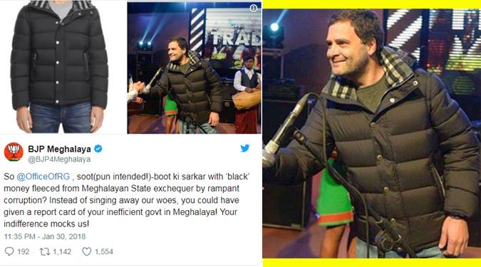 BJP takes potshots at Rahul for wearing jacket worth Rs 70,000