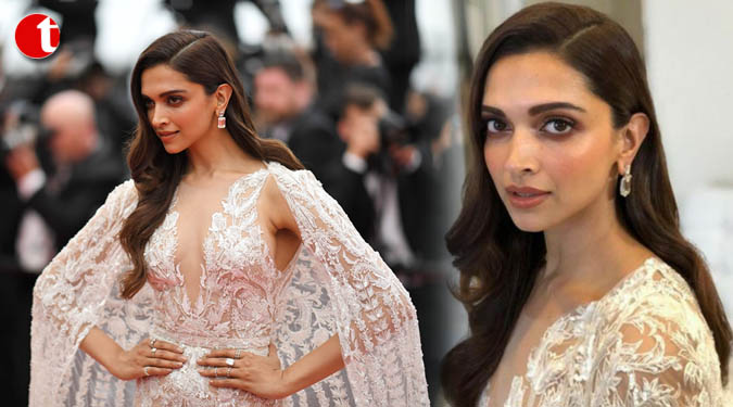 Deepika looks 'angelic' in white caped gown at Cannes