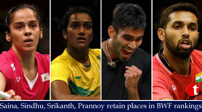 Saina, Sindhu, Srikanth, Prannoy retain places in BWF rankings