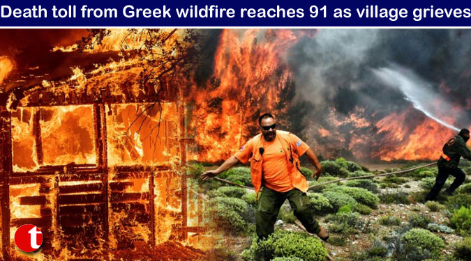 Death toll from Greek wildfire reaches 91 as village grieves