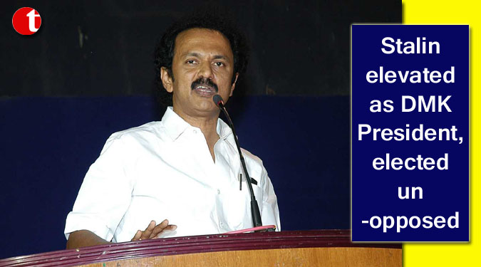 Stalin elevated as DMK President, elected unopposed