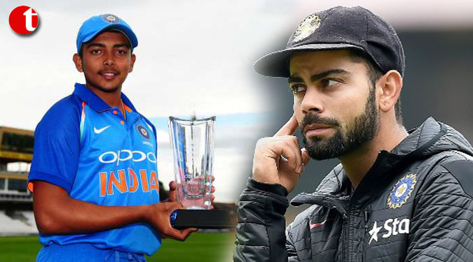 Prithvi Shaw a sharp guy but give him space to grow: Virat