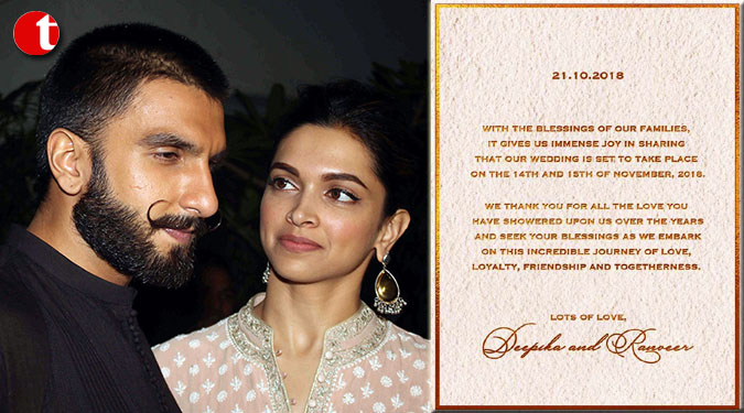 Deepika, Ranveer set for 'band, baaja, baaraat' in Italy