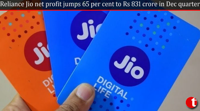 Reliance Jio net profit jumps 65 per cent to Rs 831 crore in Dec quarter