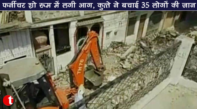 फर्नीचर शो रूम में लगी आग, कुत्ते ने बचाई 35 लोगों की जान
