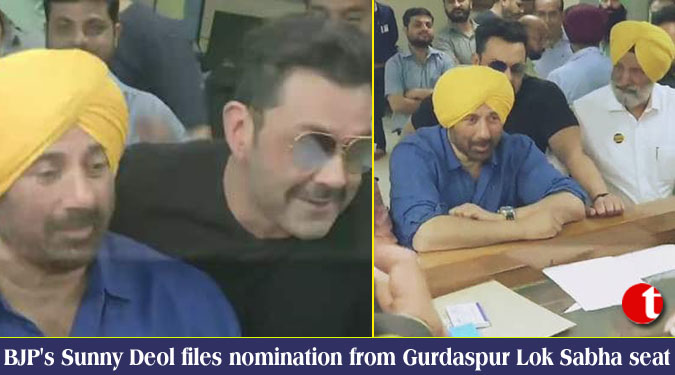 BJP’s Sunny Deol files nomination from Gurdaspur Lok Sabha seat