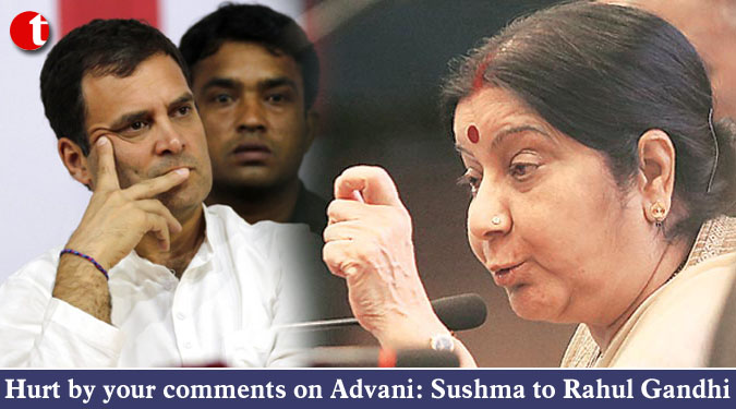 Hurt by your comments on Advani: Sushma to Rahul Gandhi