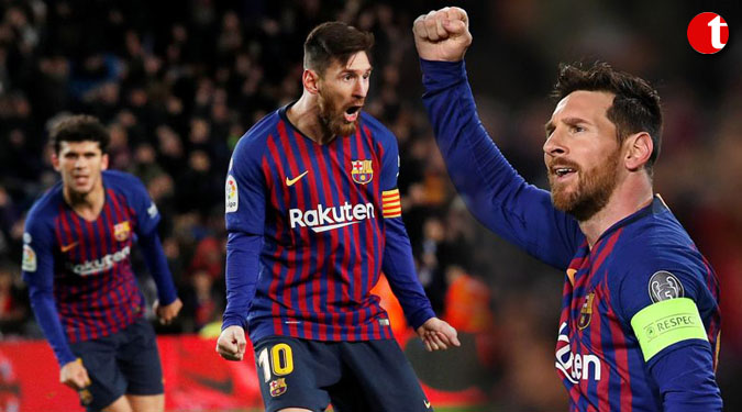 Lionel Messi is Europe's top scorer for 3rd straight year