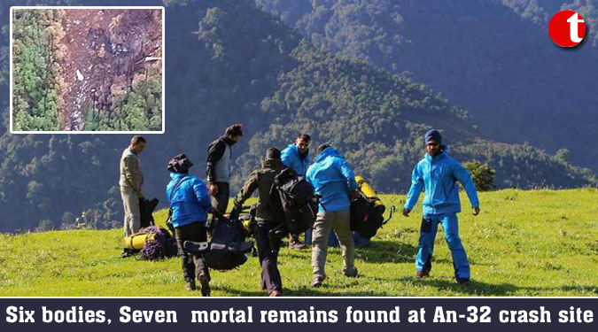 Six bodies, Seven mortal remains found at An-32 crash site