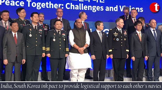 India, South Korea ink pact to provide logistical support to each other's navies