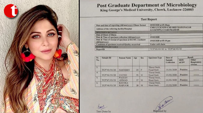 Singer Kanika Kapoor tests positive for coronavirus