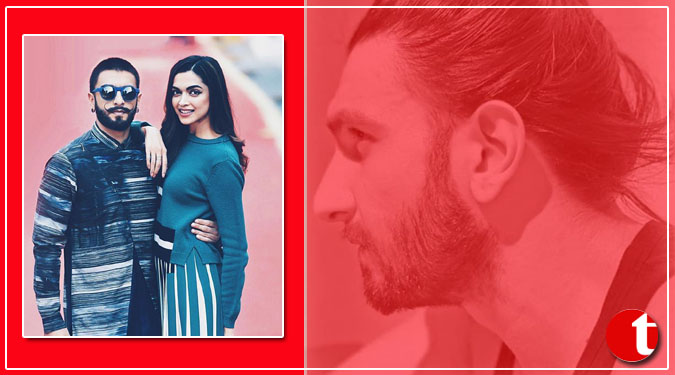Ranveer flaunts man bun styled by Deepika