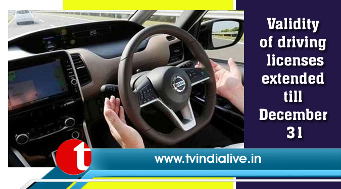 Validity of driving licenses extended till December 31