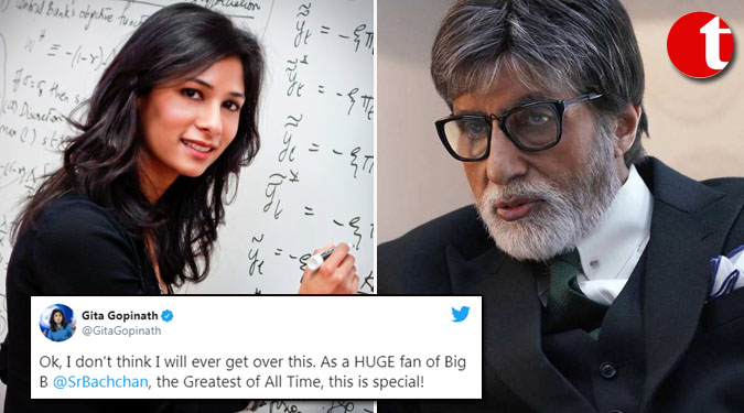 Big B calls IMF Chief Economst Gita Gopinath a 'beautiful face', she responds