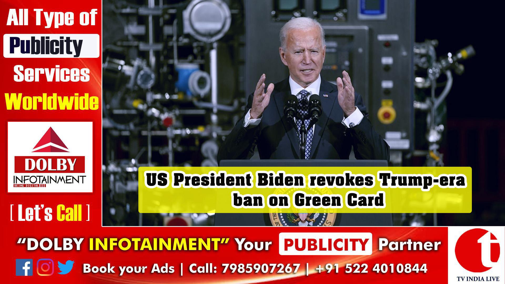 US President Biden revokes Trump-era ban on Green Card