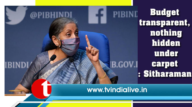 Budget transparent, nothing hidden under carpet: Sitharaman
