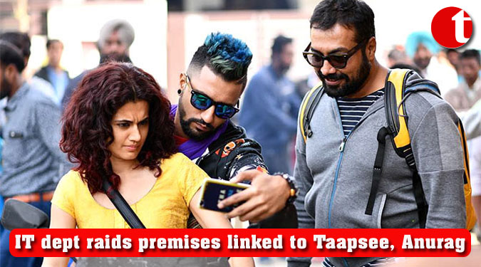 IT dept raids premises linked to Taapsee, Anurag