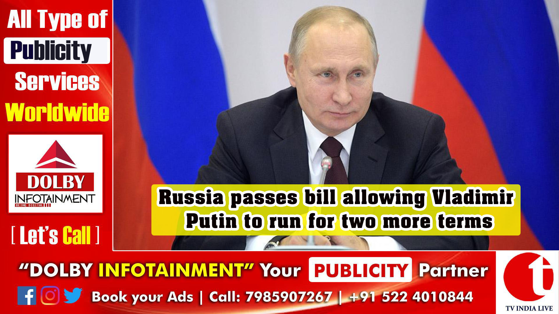 Russia passes bill allowing Vladimir Putin to run for two more terms