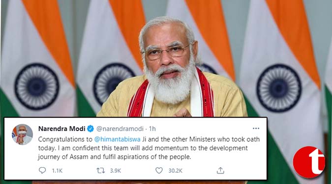 PM wishes Assam CM Himanta expects momentum to NE development