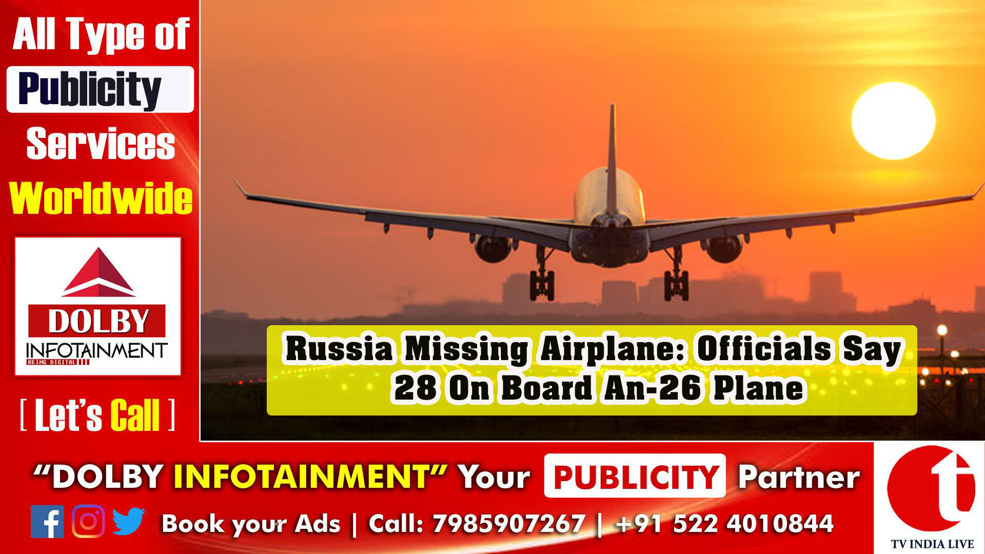 Russia Missing Airplane: Officials Say 29 On Board An-26 Plane