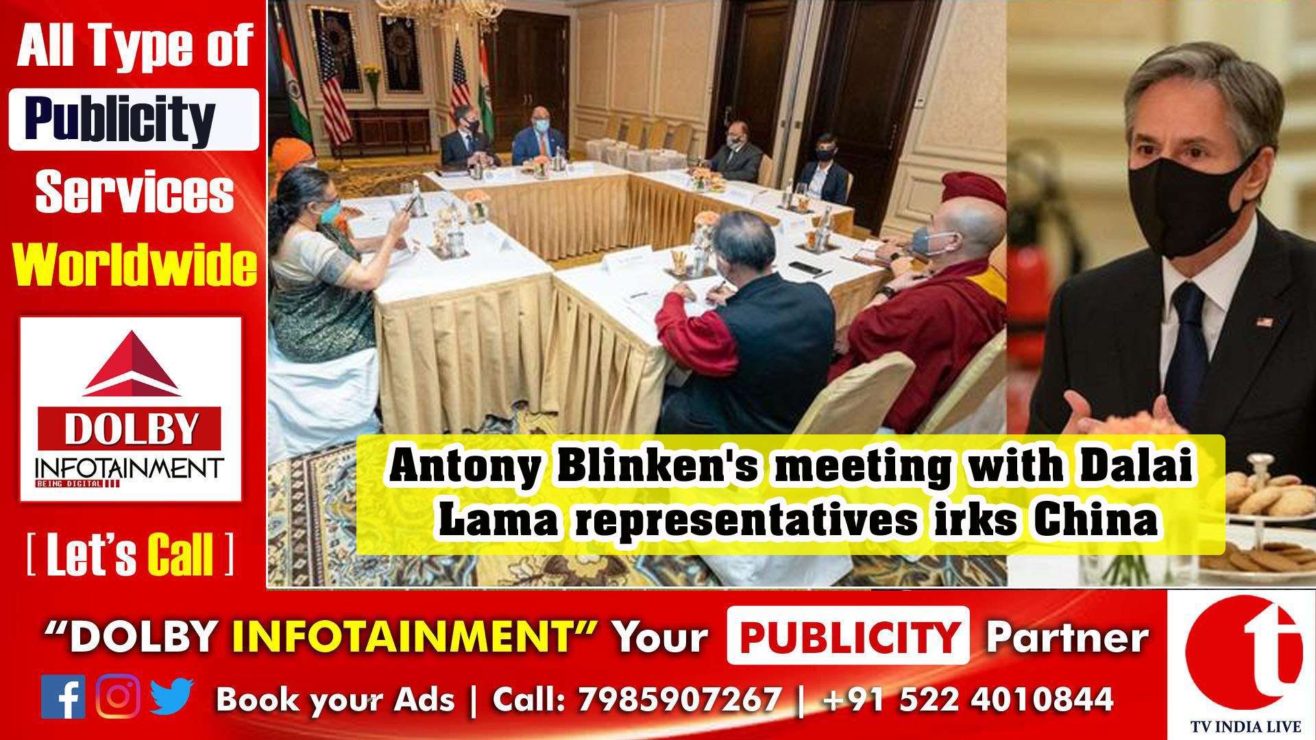 Antony Blinken's meeting with Dalai Lama representatives irks China
