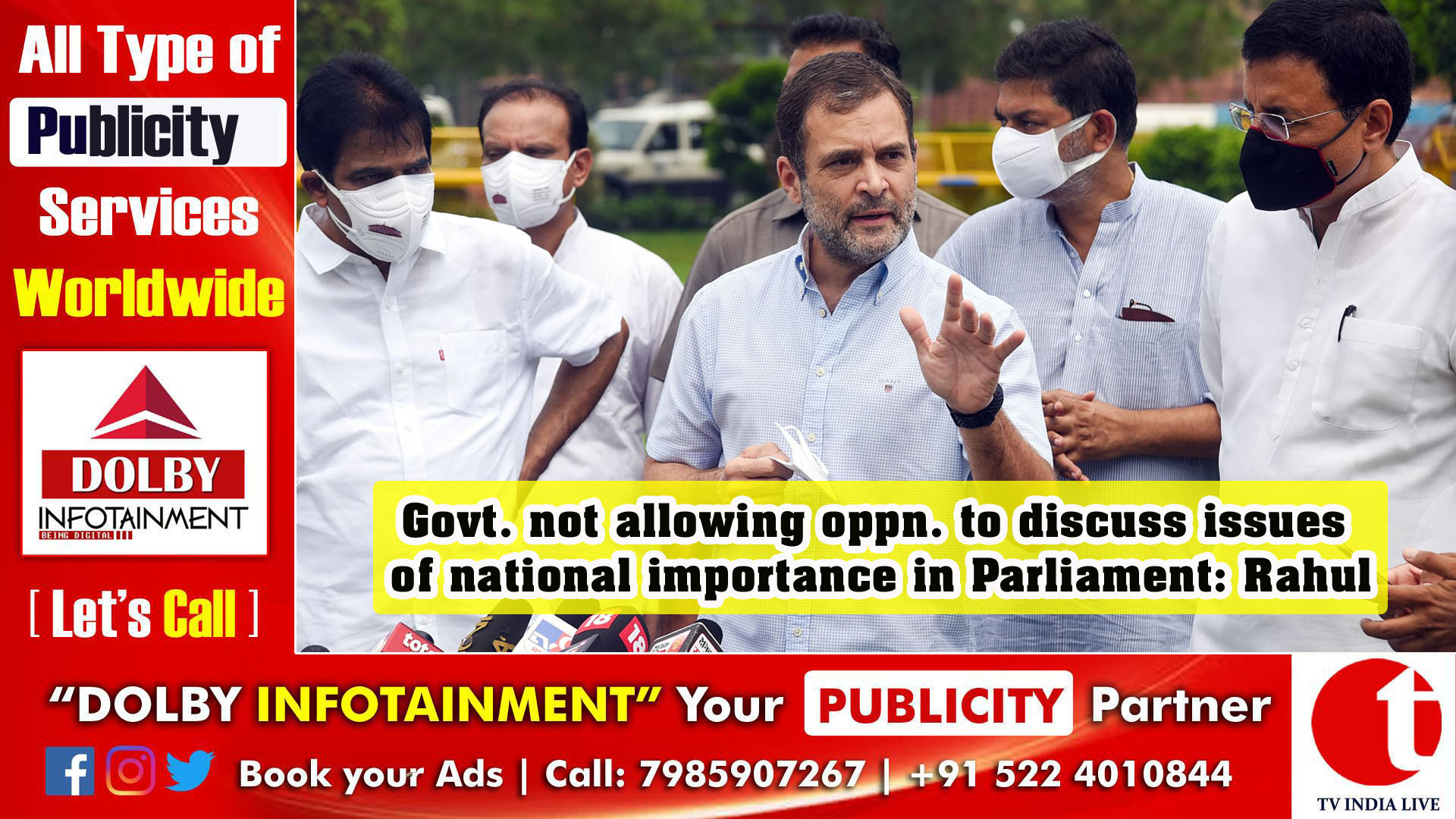 Govt. not allowing oppn. to discuss issues of national importance in Parliament: Rahul