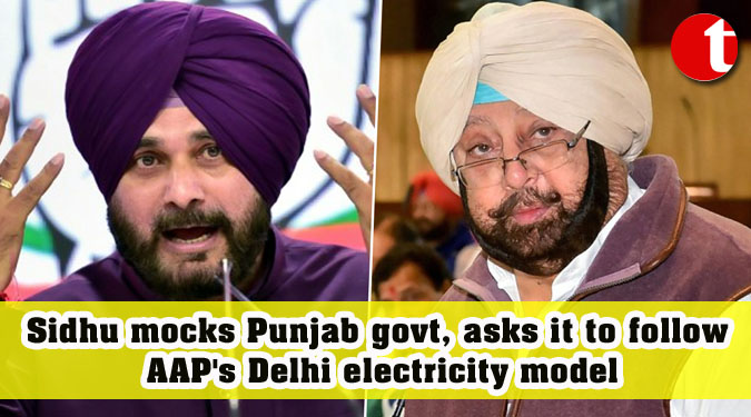 Sidhu mocks Punjab govt, asks it to follow AAP’s Delhi electricity model